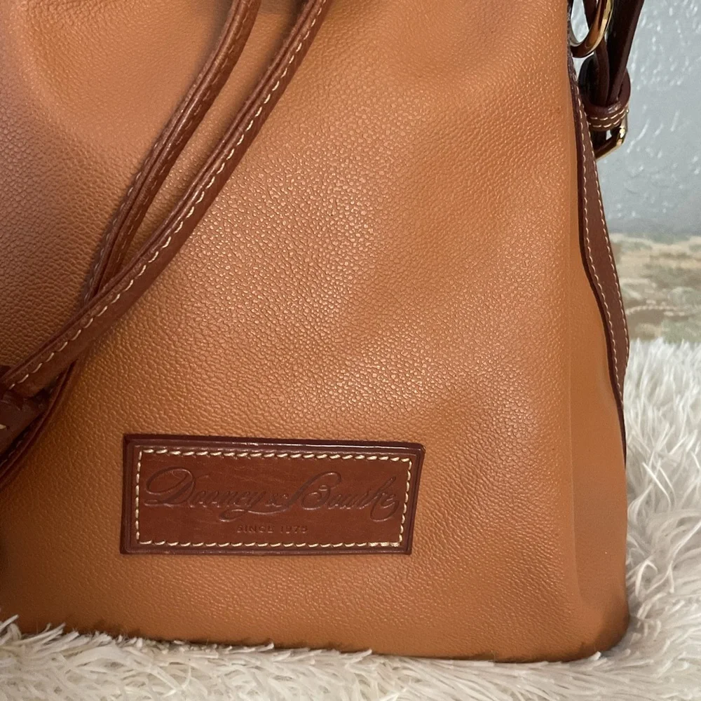 Dooney & Bourke 
Brown Leather Drawstring Bucket Bag - Picture 2 of 9